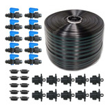 Kit 200m Mangueira De Gotejamento 16mm Registros E Chulas