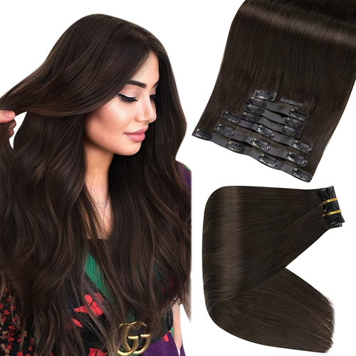 Extensiones Naturales Cabello 120gr 18in Marrón Oscuro