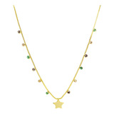 Collar Estrella Circones Color Enchapado Oro 18k