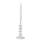 Candelabro Portavela Moderno De Vidrio Soplado Clear | Alto