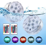 Pack X2 Luces Para Piscina Sumergibles 16 Colores + Control 