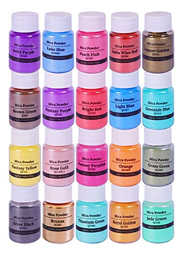 Mica Powder - 20 Colors 10g/0.35oz - Epoxy Resin Pigment Pow