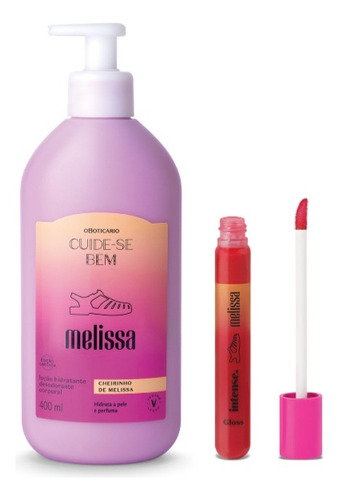 Combo Melissa Loção Corporal +gloss Labial Pink 5,5ml 