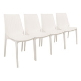 Silla X 4 Plástica Comedor Harmony Simil Ratan Quality