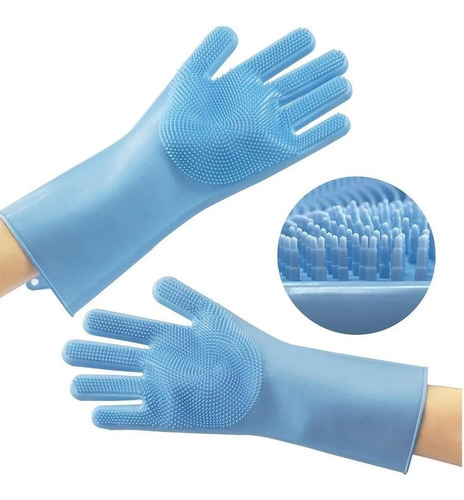 Guantes Silicona Multiusos Lava Vajilla Mascotas Baño 