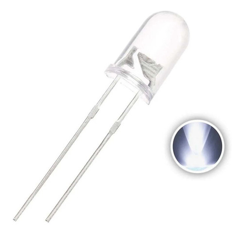 Kit 1000 Peças Led Branco Alto Brilho 5mm Forte 16000 Mcd 