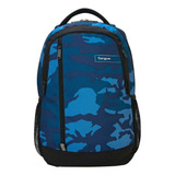 Kit Targus Camo Azul Mochila+estojo+bolsa Térmica+sacochila Desenho Do Tecido Camuflado