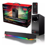 Caixa De Som Soundbar Gamer Creative Blasterx Katana Rgb Bt Cor Preto