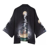 Wabi-sabi Japonés Hazuki Ukiyoe Dragon Robe Loose Kimono