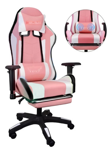 Silla Gamer Semi Profesional Con Apoya Pies Y Cojín Lumbar 