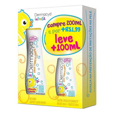 Kit Dermacyd Infantil Sabonete Líquido Corporal 200ml +100ml