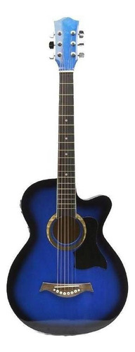 Guitarra Electroacústica Femmto Criolla Eag003 Para Diestros Azul Arce Brillante