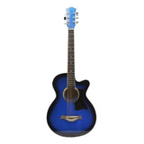 Guitarra Electroacústica Femmto Criolla Ag003 Para Diestros Azul Arce Brillante
