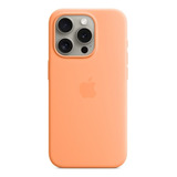 Funda Original Apple Silicona Magsafe iPhone 15 Pro Naranja