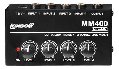 Mixer De Áudio Lexsen Mm400 Micromix 4 Canais Ultra Compacto