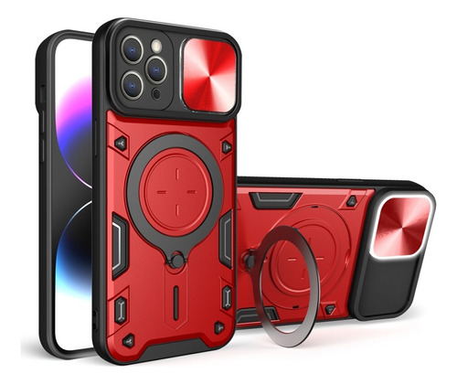 Funda Uso Rudo Para iPhone Protección De Cámara + Cristal 9d