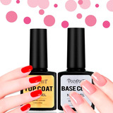 Top Base + Top Coat 7.5ml Esmalte Lampara Uv Led Set 2pz F