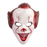 Mascara It Plastico Rigido Payaso Maldito Pennywise Pelicula Color Blanco Y Rojo