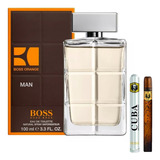 Orange Hugo Boss 100ml Caballero Original+perfume Cuba 35ml