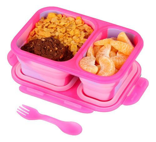 Lunchera Plegable Con Cubiertos Vianda De Silicona Footy