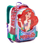 Mochila Infantil Boneca Princesa Sereia Unicórnio De Costas