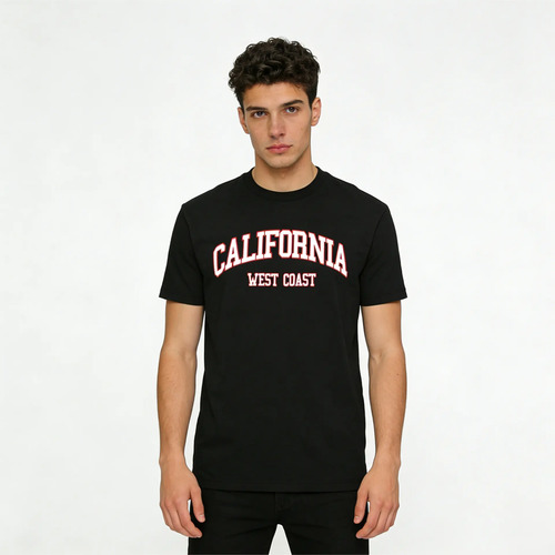 Playera Negra Hombre Estampado Deportivas Tenis Casual | MercadoLibre