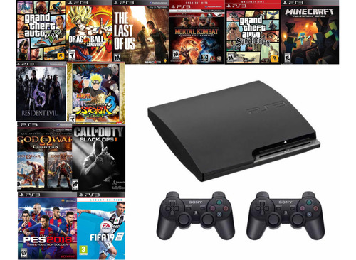 Sony Ps3 Com 99 Jogos Originais (md) + 2 Controles 500 Gb