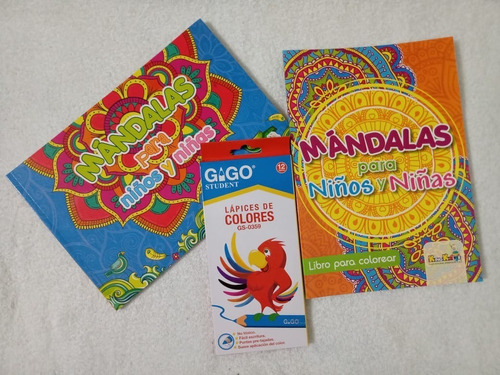 Mandala Para Niños X 2 Unidades + Caja De Colores