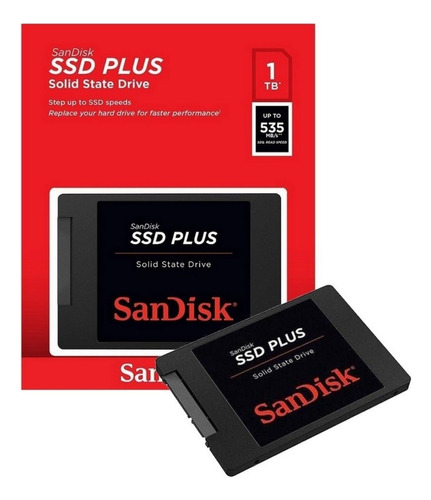 Ssd Sandisk 1tb Disco Sólido 535mbs Interno Sandisk Ssd Hd Plus Sdssda-1t00-g26 1tb Cor Preto