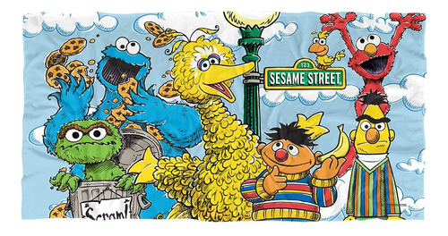 Trevco Toalla De Playa Con Licencia Oficial De Sesame Stree.