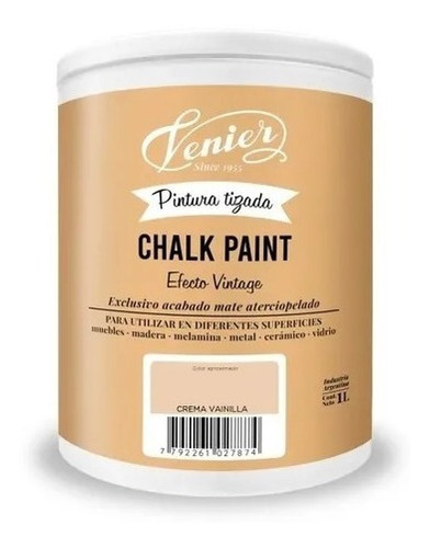 Tizada Exterior/interior Venir Chalk Para Maderas Color Crema Vainilla 1l