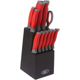 Oster Juego Bloque Cuchillos D Sierra Mango Rojo 14pz Cocina