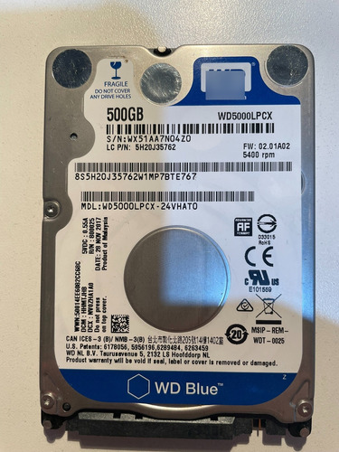 Disco Duro Rigido Western Digital Wd5000lpcx 500gb Blue