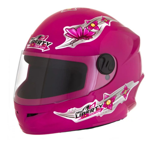 Capacete Liberty Four Kids Infantil Viseira Iridium Tamanho Do Capacete Xs Cor Girls Rosa