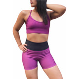 Set Deportivo De Mujer Top Y Calza Corta