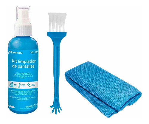 Kit Limpiador Para Pantallas Paño Liquido Y Cepillo Mcl-6004