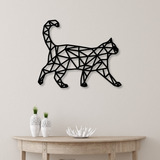 Cuadros Gato Minimalista Decorativos Acero Negro Calado