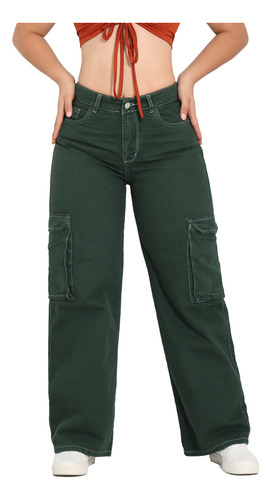 Pantalón Cargo Rígido Verde Oliva R5022