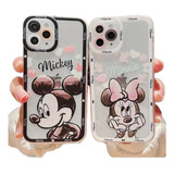 Funda De iPhone 13 Pro Max Dibujo Artístico Mickey Y Minnie