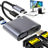 Adaptador Usb C A Hdmi Vga 4 En 1 Para Macbook/air Pro/iPad