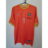 Camiseta Arquero Seleccion Brasil Nike Naranja 1998 Taffarel