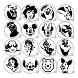 Stencil Personagens Infantis 7cm Kit 1 Com 16 Moldes