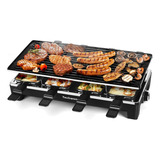 Grill Raclette Eléctrico Techwood, Removible 1500w 2 En 1