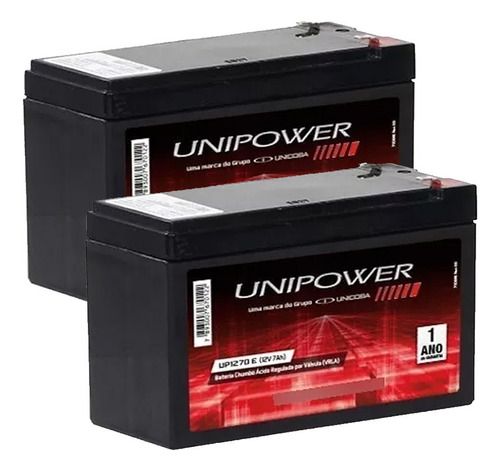  2battery Unipower Up1270e 12vdc 7ah Sms Apc Original