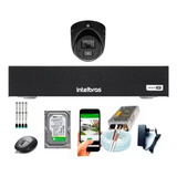 Kit 1 Câmera Intelbras 3220 D Fullhd Com Áudio Dvr 4 Ch 1 Tb