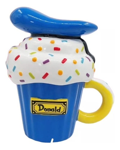 Taza Con Tapa Disney Donald Mickey Minnie Ceramica Coleccion