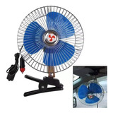 Ventilador De Auto Automovil 12v Con Clip Oscilante / 213144 Color Azul