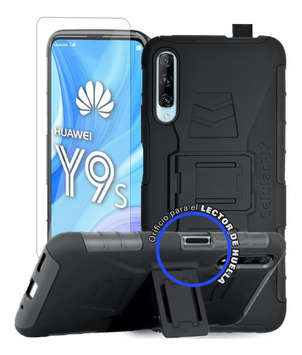 Funda Protector P/ Huawei Y9s Uso Rudo Con Clip + Mica
