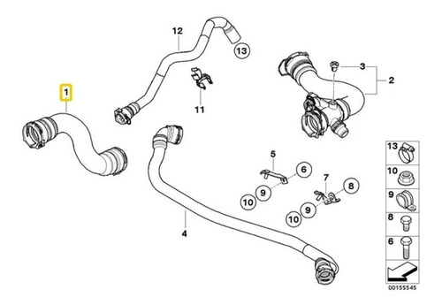 Manguera Radiador Inf Bmw 424499 E83 X3 Lci  2.5 3.0i  Foto 2