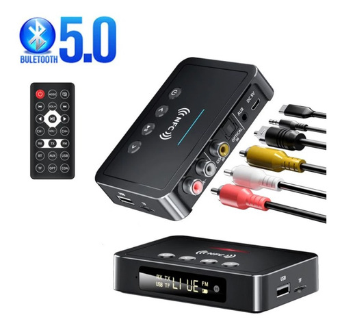 Receptor Transmisor Audio Usb Bluetooth 5.0 Nfc C/ P2 E Rca